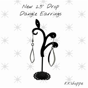 Steel City Stainless Steel Modern Cutout Earrings 2.5" Drop Lightweight